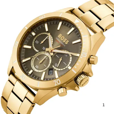 Boss Troper Chronograph light gold olive Watch