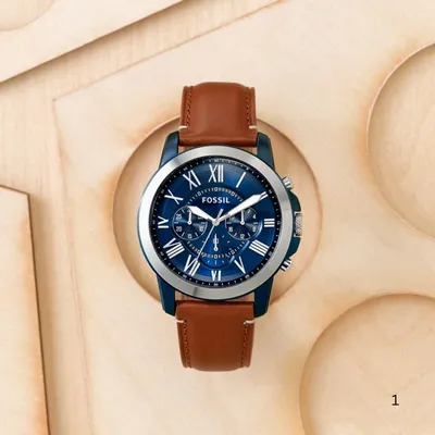 Fossil Grant Chronograph Blue Dial Men's Watch