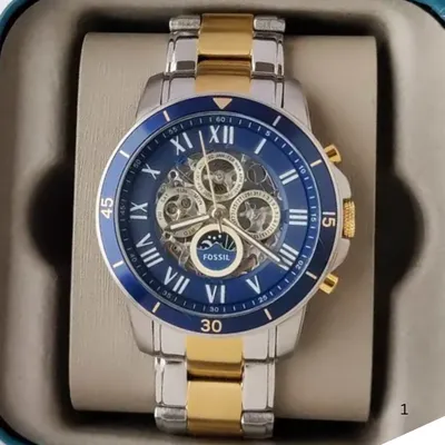 Fossil Grant Sport Automatic Blue Skeleton Dial Men's Watch