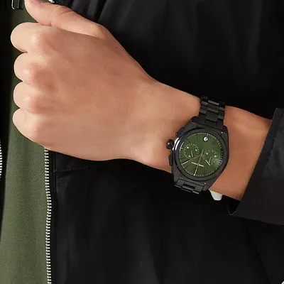 Emporio Armani Federico Chronograph Green Dial Men's Watch