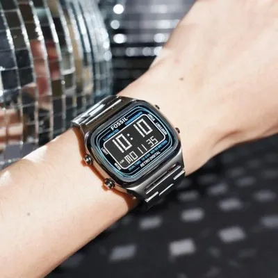 Retro Digital Smoke Stainless Steel Watch