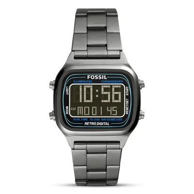 Retro Digital Smoke Stainless Steel Watch