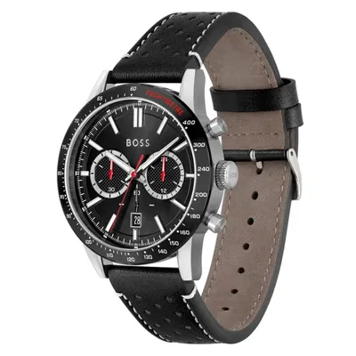 Hugo Boss Black Leather Chronograph Men's Watch