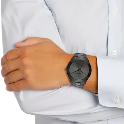 Michael Kors Slim Runway Black Dial Men's Watch