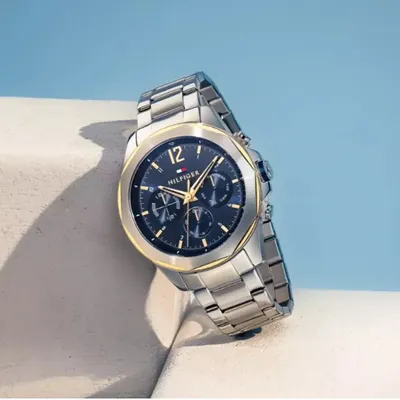 Tommy Hilfiger Blue Dial Silver Stainless Steel Strap Watch
