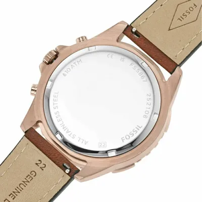 Fossil Garrett Chronograph Medium Brown Eco Leather Men's Watch