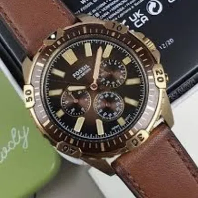 Fossil Garrett Chronograph Medium Brown Eco Leather Men's Watch