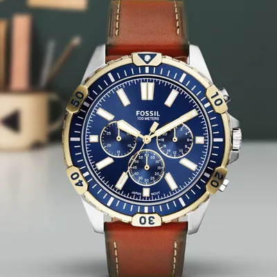 Fossil Garrett Chronograph Blue Dial Men's Watch