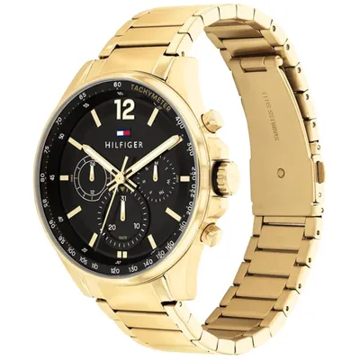 Tommy Hilfiger Multifunction Black Round Dial Stainless Steel Strap Watch