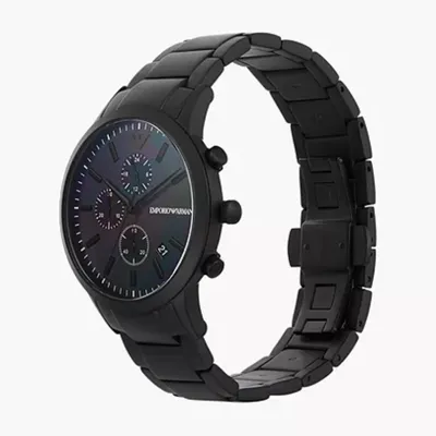 Emporio Armani Chronograph Black Stainless  Steel Watch