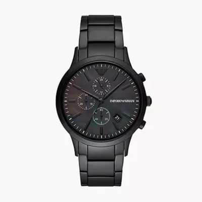 Emporio Armani Chronograph Black Stainless  Steel Watch