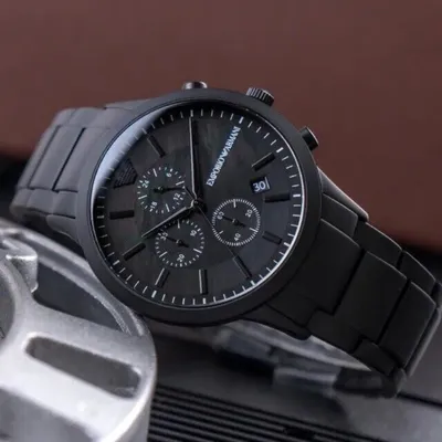 Emporio Armani Chronograph Black Stainless  Steel Watch