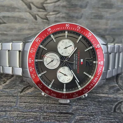 Tommy Hilfiger Luke Chronograph Red Bezel Men's Watch