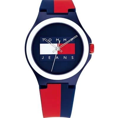Tommy Hilfiger Unisex with Red and Blue Silicone Bracelet Watch 