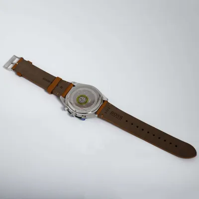 Hugo Boss Santiago Blue Dial Brown Leather Strap Watch