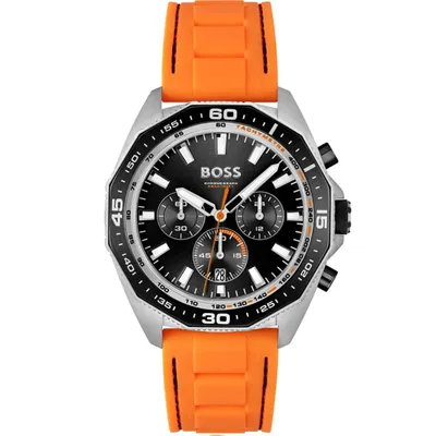 Hugo Boss Men's Silicone Energy Black Dial Watch