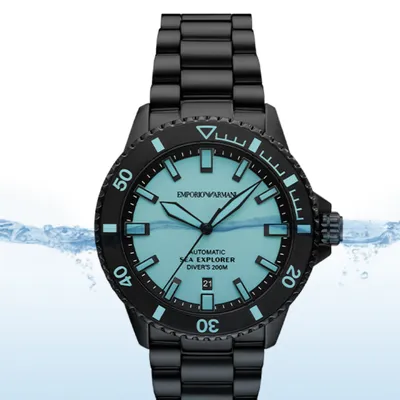 Sea Emporio Armani  Explorer Automatic Black Stainless Steel Watch