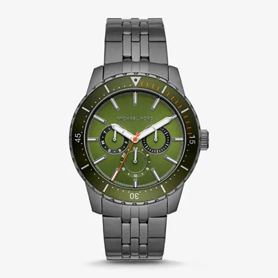 Michael Kors Oversized Cunningham Gray-Tone Green Dial Men's Watch