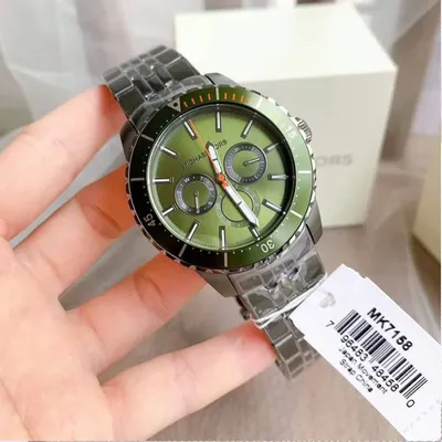 Michael Kors Oversized Cunningham Gray-Tone Green Dial Men's Watch