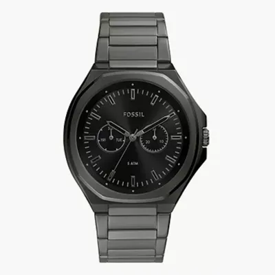Fossil Evanston Multifunction Gunmetal Stainless Steel Watch