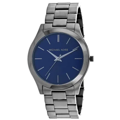 Michael Kors Slim Runway Blue Dial Gunmetal-plated Men's Watch