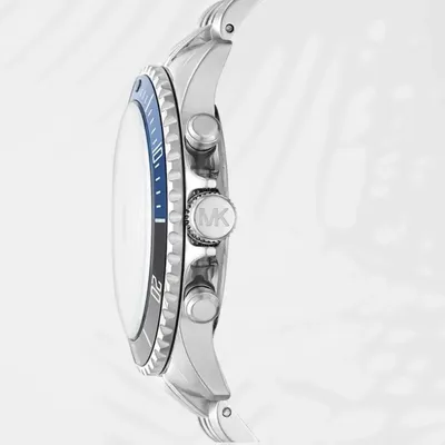 Michael Kors Men’s Chronograph Stainless Steel Black Dial Watch 