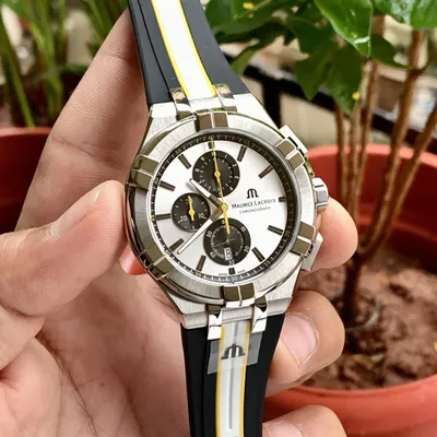 Maurice Lacroix Aikon Silver colored/Rubber Ø42 mm