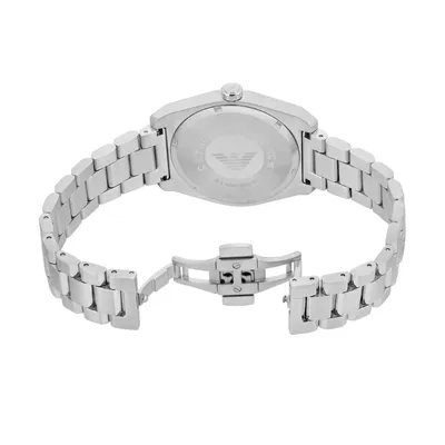 Emporio Armani Silver Tone Federico Green Dial Watch