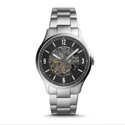 Fossil Men’s Automatic Stainless Steel Black Dial Watch