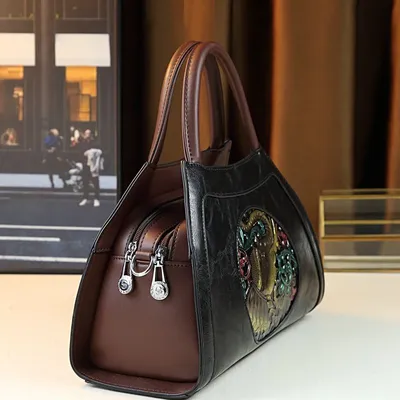 Stylish Carved Leather Dumpling Bag