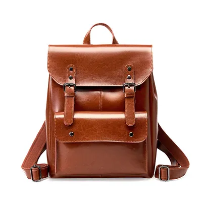 Classic British Leather Laptop Backpack