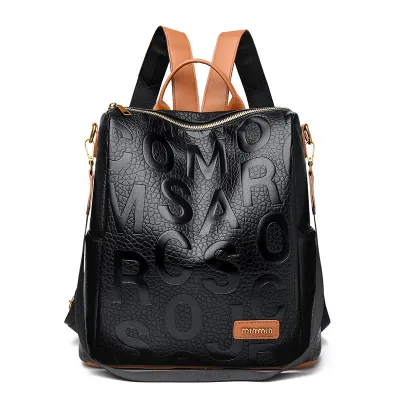 Large Capacity Travel Backpack Leather Bags for Girls HB4676