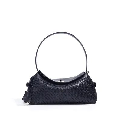 Genuine Leather Woven Underarm Bag