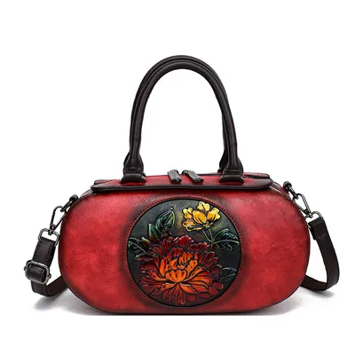 Vintage Cylindrical Artistic Bag
