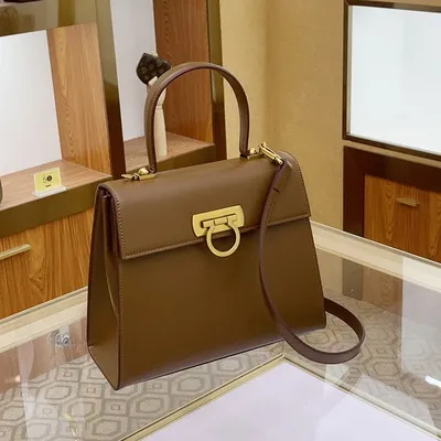 French Style Leather Kelly Bag