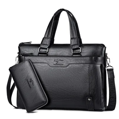Soft Leather Men’s Office Messenger Bag