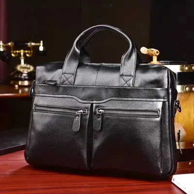 Men’s Genuine Leather Business Laptop Bag
