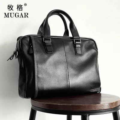 Stylish Muge Leather Office Bag Men