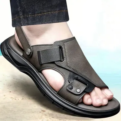 MEN'S LEATHER SOFT COMFORTABLE CASUAL SANDALS