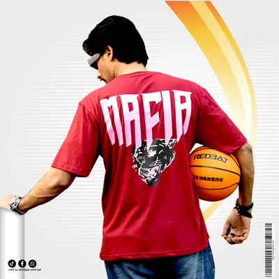 MAFIA MAROON DROP SHOULDER