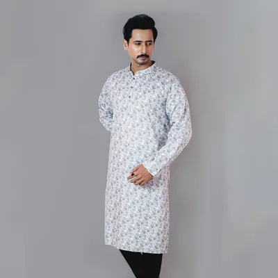AZURE BLOOM ELEGANCE MEN'S PANJABI