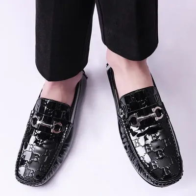  PATENT LEATHER SLIP-ON DRIVING SHOES 
