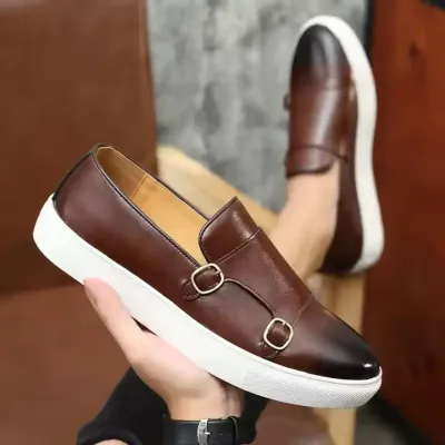 DOUBLE BUTTON LOAFERS FOR MEN 