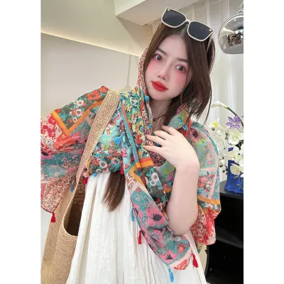 Travel sun protection  ethnic style scarf 