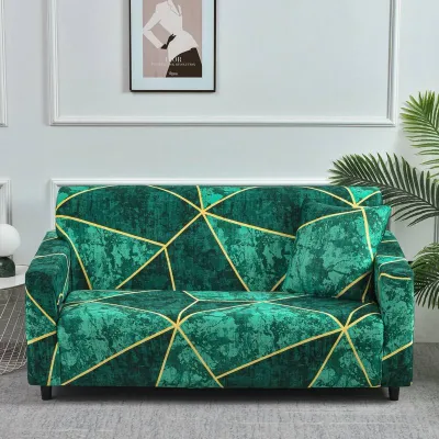  green block design Sofa Cover Printed