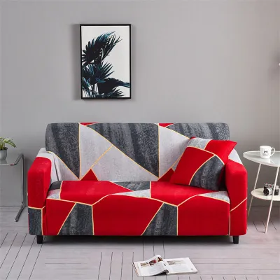 Red design Printed Sofa Cover  