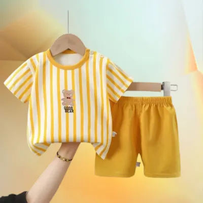 Yellow Strip T-shirt Set