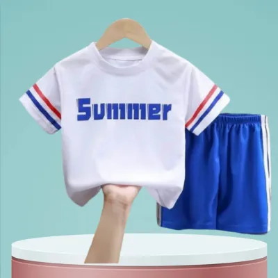 Summer Print T-shirt Set – White