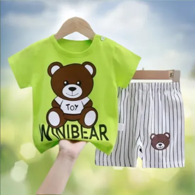Bear Print T-shirt Set