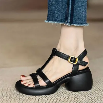 GENUINE SOFT LEATHER HEEL FOR WOMEN